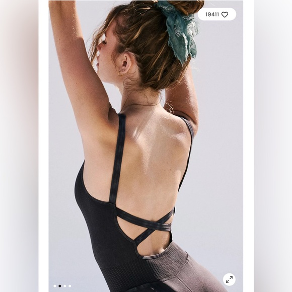 Free People Good Karma Runsie Washed Black XS/S - Picture 4 of 7